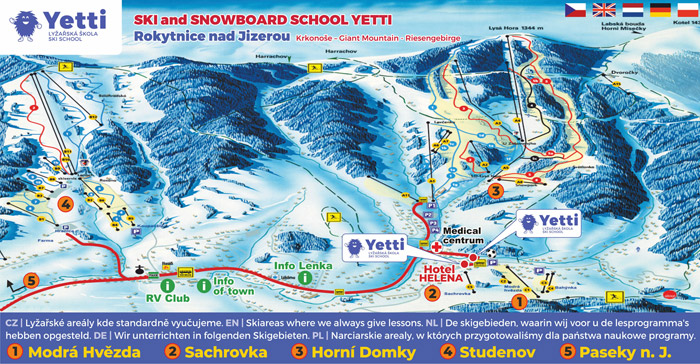 Mapa Rokytnice nad Jizerou - skischool Yetti